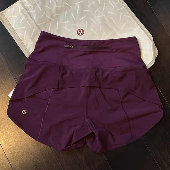 LULULEMON SPEED UP HR SHORTS 4β DRAMATIC MAGENTA (DMMG) SZ 2 NWT - Picture 2 of 7